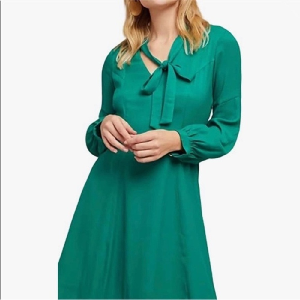 ANTHROPOLOGIE MOULINETTE SOEURS EMERALD GREEN GINA DRESS 0